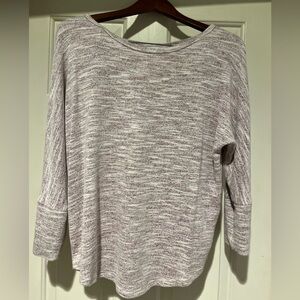 Market & Spruce Maroon Heathered Knit Top